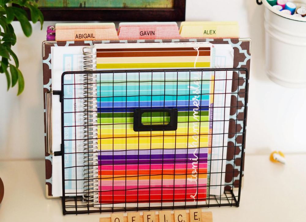 Organized color coded file folder in your home office